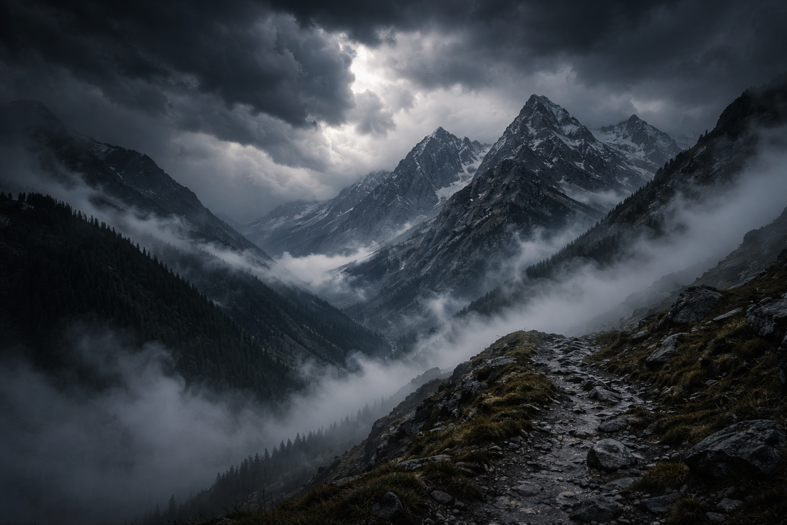 Dagda bulutlu hava kosullari